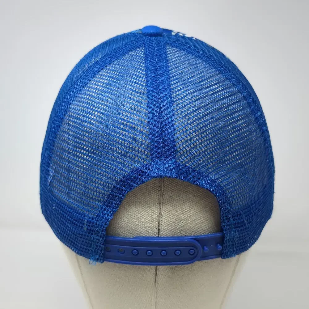 Bud Light Trucker Hat Blue OSFM Snapback Foam Beer Can All Over Print Graphic
